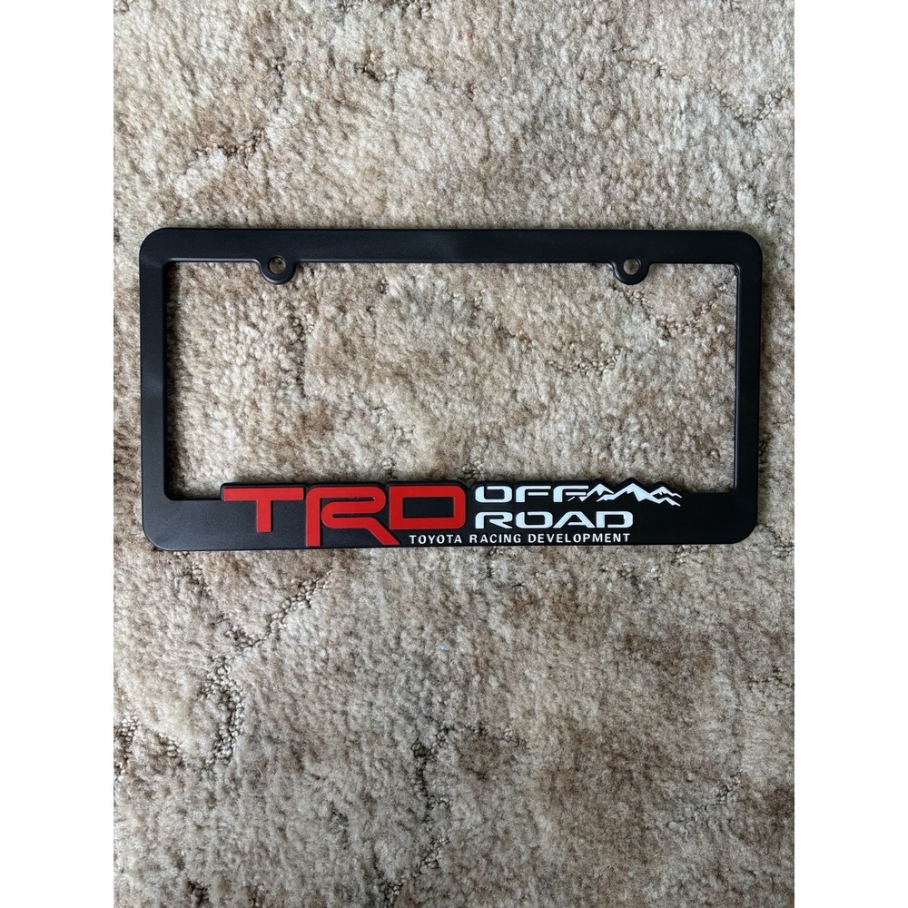 TRD Off Road License Plate Frame Toyota Racing Development Matte Black 3D Raised